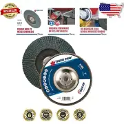 Pack of 10 - 7" Zirconia Flap Discs, Flat TY27, 60 Grit for Heavy-Duty Grinding