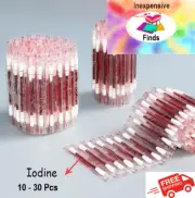10-50 Pcs Emergency Iodine Portable Stick Medical Disinfected Cotton Swab Hiking