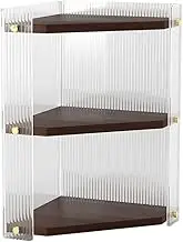 3 Tier Corner Bathroom Counter Organizer and Storage, Wooden Countertop Organizers Shelf for Vanity Sink