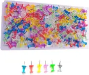 200Pcs Push Pins,Clear Multiple Colors Push Pins, Bulletin Board Thumb Tacks for