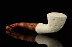 Lattice Modern Dublin Block Meerschaum Pipe with pouch M2884