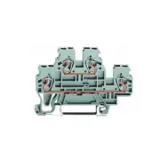 A● 10pcs WAGO 870-501 4-Conductor Double-Deck Terminal Block 2,50 mm2 Gray New