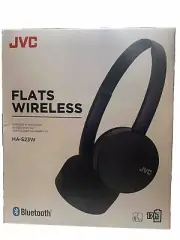 JVC HAS23WB Flats Bluetooth Headphones Fold Flat Design - Mic & Remote (Black)