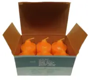 NOS Retired PartyLite Box of 6 Votive Candles Orange Zest V06350