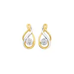 9ct Gold Diamond Double Swirl Pear Stud Earrings