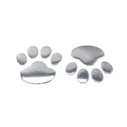 12PCS 3D Chrome Dog Paw Footprint Sticker Decal Auto Car Emblem Decal Decoration Silver