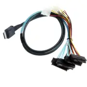 MINI SAS SFF-8611 OCuLink 4I to SFF-8482 with 4X Molex Power Adapter Cable