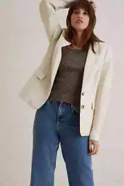 Anthropologie Linen Blazer Neutral BNWT Size UK 12 RRP£150