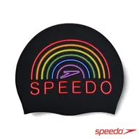 在飛比找momo購物網優惠-【SPEEDO】成人矽膠泳帽 Printed(黑/彩虹)