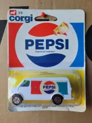 CORGI JUNIORS - CHEVROLET VAN PEPSI [WHITE] NEAR MINT CARD OK COMBINED POSTAGE