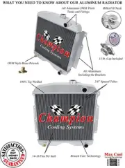 SubZero Champion 3 Row All Aluminum Radiator for 1948 1949 1950 1951 Jeep Willys (for: Jeep)