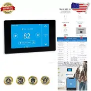 Programmable Energy-Saving WiFi Thermostat with Remote Control & C-Wire Adapter