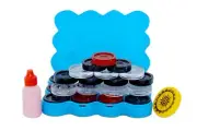 8MM Transparent Crystal Carrom Coin, Pack of 24 with 8mm Striker & Carrom Powder