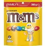 M&M's Peanut Milk Chocolate Snack & Share Bag 380g