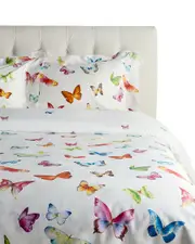 Dea Italian Linens Farfale Print 300 Thread Count Duvet Set