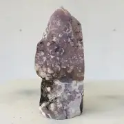 525g Natural Purple Chalcedony Grape Agate Quartz Crystal Wand Point Healing