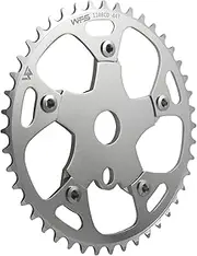 Pulsar Chainring w/Spider Sprocket 44T 1/8" 110mm BCD 5 Arm Hole Old School BMX, Silver, WFS3081-BO