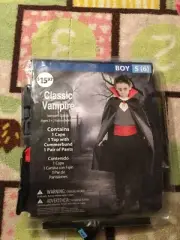 Boy size 6 S Classic Vampire Costume with Cape Halloween Trick or Treat