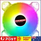 COOLMOON 12cm 12V Cooling Fan PWM ARGB AURA Radiator for Desktop Chassis CPU AU