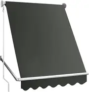 Window Fixed Pivot Arm Awning Outdoor Blinds Retractable Canopy 1.5X2.1M Shade Cover