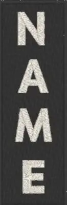 Custom Embroidered Vertical 10" x 2" Name Tag Patch W/ VELCRO® Brand Fastener
