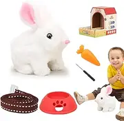 Walking Dog - Interactive Electronic Plush Pet - Tail Wagging Pretend Realistic Stuffed Animal Dog with Rope