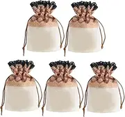 iplusmile 5pcs Reusable Drawstring Pouches For Jewelry Party Reusable Empty Wedding Favor Bags For Cosmetics Home Travel Storage