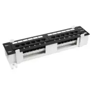 12Ports Cat.6A UTP Patch Panel RJ45 Ethernet With Wall Mount Bracket