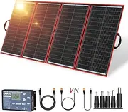 DOKIO 300W 18V High-Efficiency Monocrystalline Foldable Solar Panel Kit with Integrated Charge Controller High Conversion Efficiency for Solar Generator Camping Balcony RVs Off-Grid