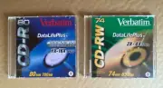 CD-RW 74 minutes & CD-R 80 minutes, New, Verbatim Data Life, You get Both Discs