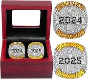Fantasy Football Ring 2025 2024,Fantasy Football Championship Ring with Box