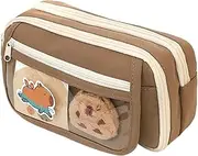 Cute Pencil Case, Capybara Pencil Case Multi-Layer Large Capacity Wide Opening Cute with Transparent for Students