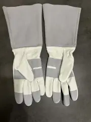 HANDLANDY Gardening & Pruning Cowhide Leather Gauntlet Gloves Long Large Unisex