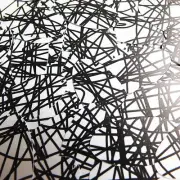 Sequin Oval 1.5" Black White Crazy Scribble Pattern Opaque