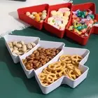 3 Girds Plastic Candy Dish Christmas Tree Plastic Tray Dried Fruit Box Home