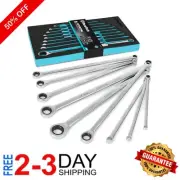 Professional Extra Long Ratcheting Wrench Set, 9 Piece, Chrome Vanadium Steel