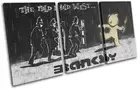 Mild West Prints Banksy Street TREBLE CANVAS WALL ART Picture Print VA
