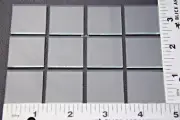 12 PIECES THIN CLEAR 1" x 1" SQUARES OF WINDOW GLASS 1/16" THICK NOT FUSIBLE