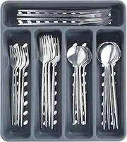 21Pcs Silverware Set Stainless Steel Cutlery Utensils Set Exquisite Flatware Cutlery Set Fork Spoon Utensils Set Flatware Set with Organizer Tray for Home Kitchens