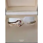 二手便宜出 BVLGARI 寶格麗 SERPENTI系列 18K玫瑰金手鐲 鑽石蛇頭手環 BR857813