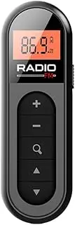 76-108MHZ Portable Radio Receiver Rechargeable Stereo Radio with Backlight Mini Pocket FM Radio LCD Display 3.5mm Headphone Jack for Meeting Sports Tourist Guide