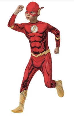 Children's Kids Rubies The Flash DC Superhero Costume Age 8-10 World Book day