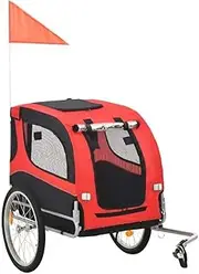 Dog Bicycle Trailer - Foldable Bicycle Trailers for Pets Dogs, Trailer Rod in Waterproof Oxford Fabric Trailer for Pets, Including Safety Sign