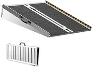 PORIYA 2FT Aluminium Ramp,270kg/600lb Capacity Anti Slip Wheelchair Ramp,with Carry Handle,Folding Loading Threshold Portable Access