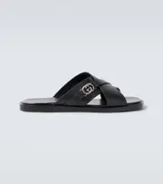 [Gucci] Gucci Leather slides AU 8 black