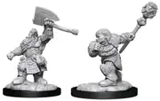 Magic: The Gathering - Unpainted Miniatures Dwarf Fighter & Dwarf Cleric