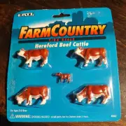 1995 Vintage ERTL 1/64 Scale Hereford Beef Cattle 5 Figure Pack #4343 New Sealed