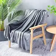 Ultra Soft Double Sided Microfiber Polyester Blanket for Extra Warmth in Bed, Luxury Light Weight Flannel Throw Perfect for Keep Warm snuggling on The Sofa Couch Chair (130cmX180cm, Grey)