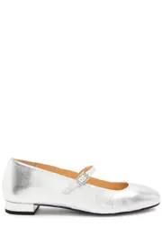 Alohas Por Do Sol Metallic Leather Ballet Flats - Silver - 39 (IT39/ UK6) 39 (IT39/ UK6)