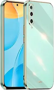 [EASSGU] Electroplated Frame Mobile Phone Case for Samsung Galaxy A70 (6.7 Inches), Soft TPU Silicone Protective Case - Green